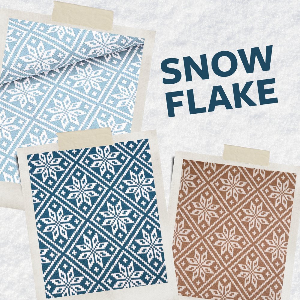 Stoffonkel Tissue  Jacquard Organique Snowflake