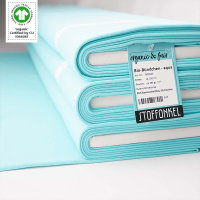 Tissue bord-côte organique aqua (GOTS)