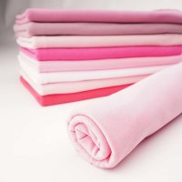 Tissue bord-côte organique princess pink