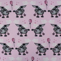 Tissue jersey organique Donkey Lou - rosa