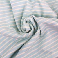 Tissue jersey organique Streifen hellblau-vanille