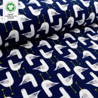 Tissue jersey organique Seagulls - marine