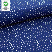 Tissue jersey organique Dotties marineblau
