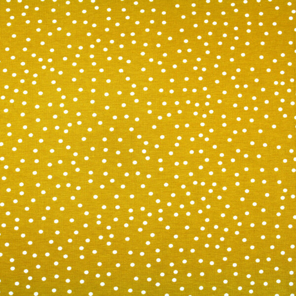 Organic jersey Dotties senf