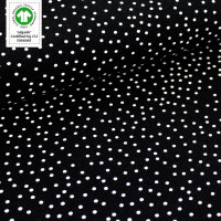 Organic jersey Dotties schwarz (GOTS)