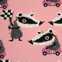 Tissue jersey organique Badger race - rosa