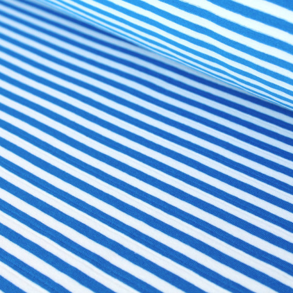 Biojersey Streifen - blau-weiß 55