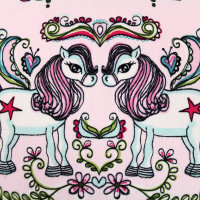 Tissue jersey organique Ponies - rosa