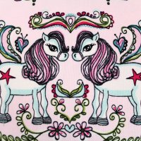 Tissue jersey organique Ponies - rosa