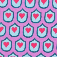 Tissue jersey organique Janeas Herzschilder - rosa