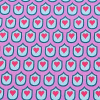 Tissue jersey organique Janeas Herzschilder - rosa