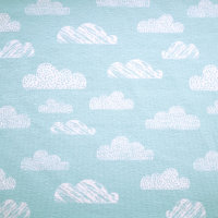 Tissue jersey organique Wolken babyblau