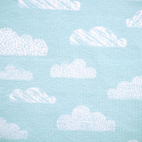 Tissue jersey organique Wolken hellblau