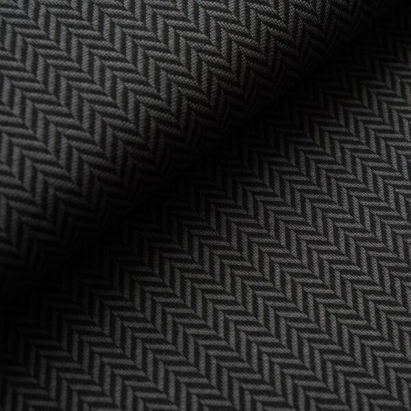 Tissue jacquard organique Fischgrät schwarz