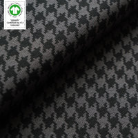 Tissue jacquard organique Hahnentritt grau-schwarz