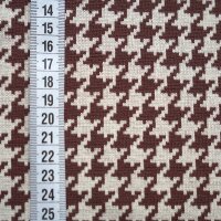 Tissue jacquard organique Hahnentritt braun-beige