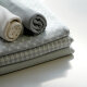 Organic jacquard Flechtmuster grau-weiß