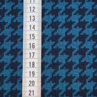 Organic jacquard Hahnentritt petrol