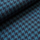 Organic jacquard Hahnentritt petrol