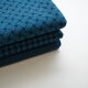 Organic jacquard Hahnentritt petrol