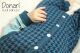 Organic jacquard Hahnentritt petrol