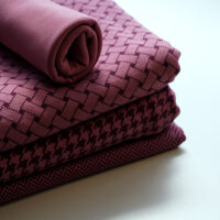 Tissue jacquard organique Flechtmuster pflaume