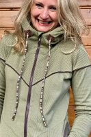 Organic jacquard Fischgrät moos