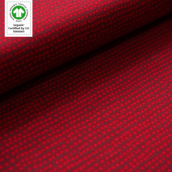 Tissue jersey organiqueDotted Line kirsche (GOTS)