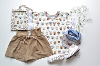 Tissue jersey organique Dotted Line taupe