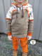 Tissue jersey organique Dotted Line taupe