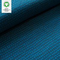 Tissue jersey organique Dotted Line petrol
