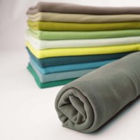 Tissue bord-côte organique khaki (GOTS)