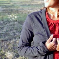 Organic jacquard Rippenmuster schwarz