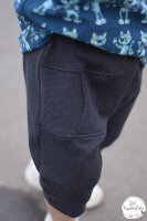 Organic jacquard Rippenmuster schwarz