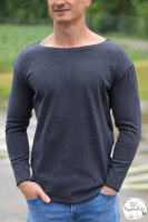 Organic jacquard Rippenmuster schwarz