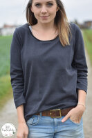 Organic jacquard Rippenmuster schwarz