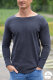 Organic jacquard Rippenmuster schwarz