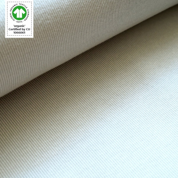 Tissue jacquard organique Rippenmuster grau-weiß (GOTS)