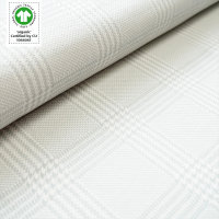 Tissue jacquard organique Glen Check grau-weiß (GOTS)