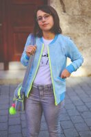 Tissue jacquard organique Glen Check lichtblau