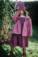 Tissue jacquard organique Glen Check pflaume