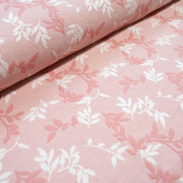 Tissue jacquard organique Shiny Leaves rosenquarz