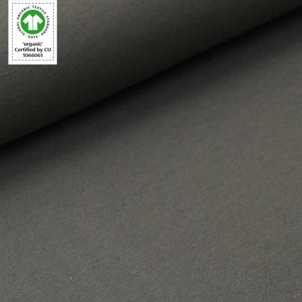 Tissue jersey organique de couleur unie khaki