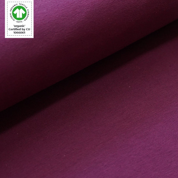 Tissue jersey organique de couleur unie pflaume