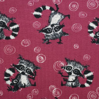 Tissue jersey organique Racoons Allover holunder