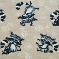 Biojersey Racoons Allover macadamia (GOTS)