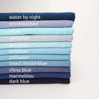 Organic Ribs beach house blue (GOTS)
