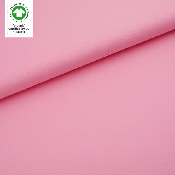 Tissue jersey organique de couleur unieprincess pink (GOTS)