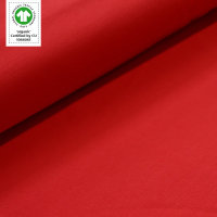 Tissue jersey organique de couleur unie poppy
