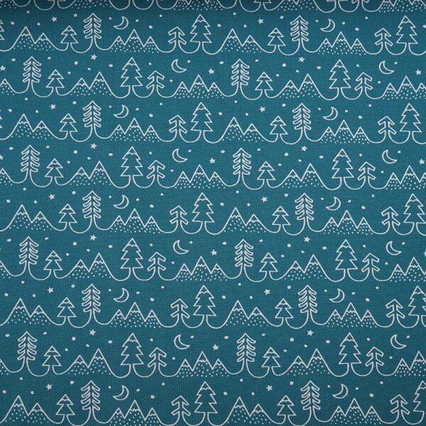 Tissue jersey organique Tannenwald blau